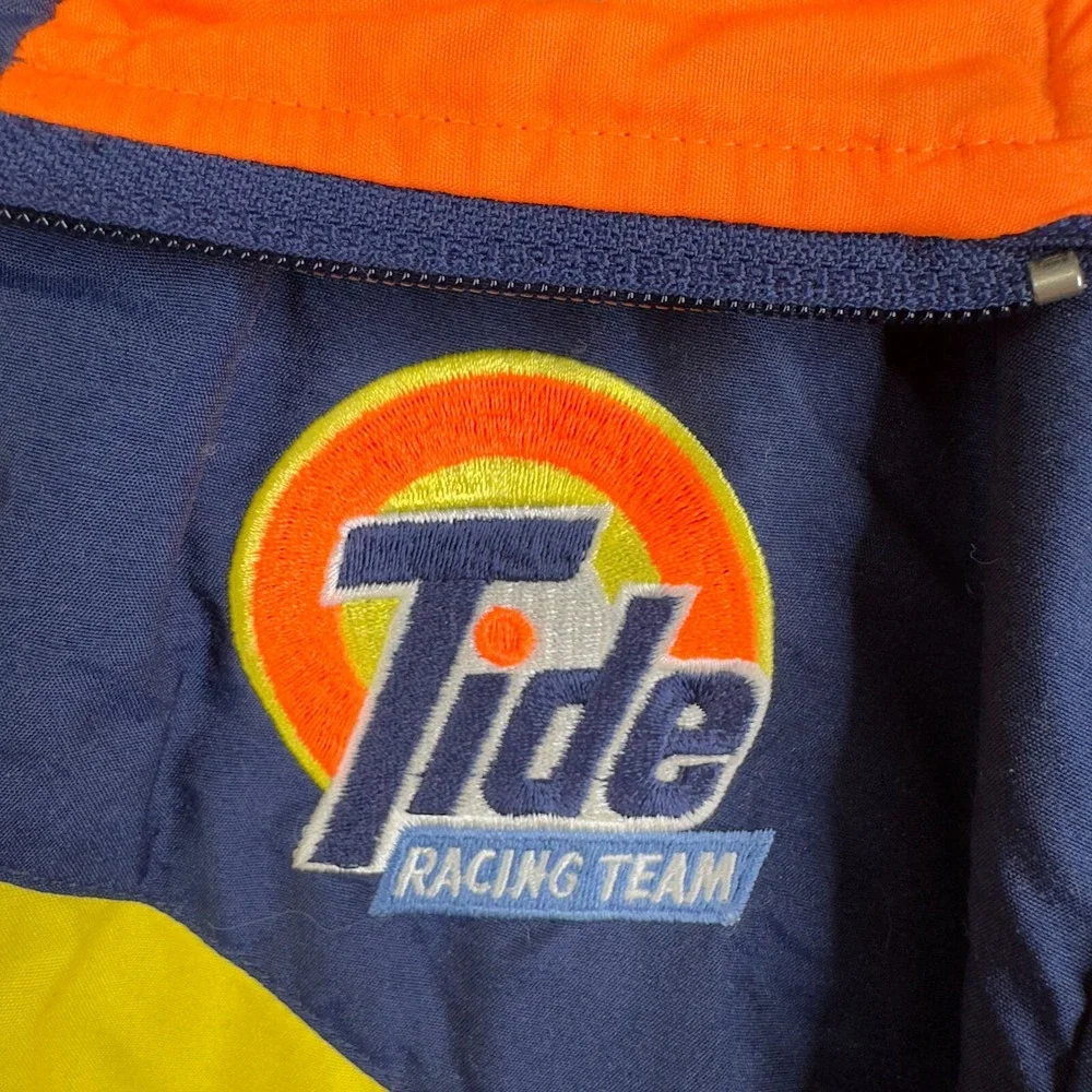 Eagle‎ Ridge Tide Racing Team Jacket Men's Size L Blue Orange Full Zip Mock neck